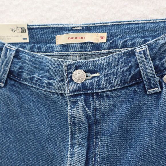 Levi's Loose Fit Jeans Women's 30 Blue Utility Dad Mid Rise Straight Leg Big E - Picture 3 of 13
